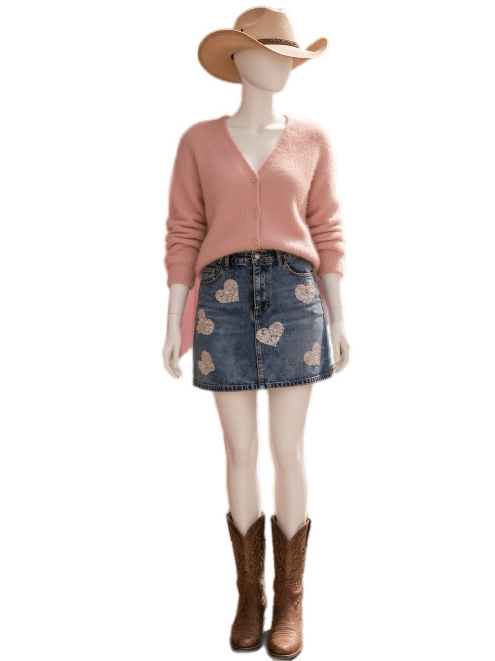 MAIN STRIP sparkling heart Jean skirt S M L